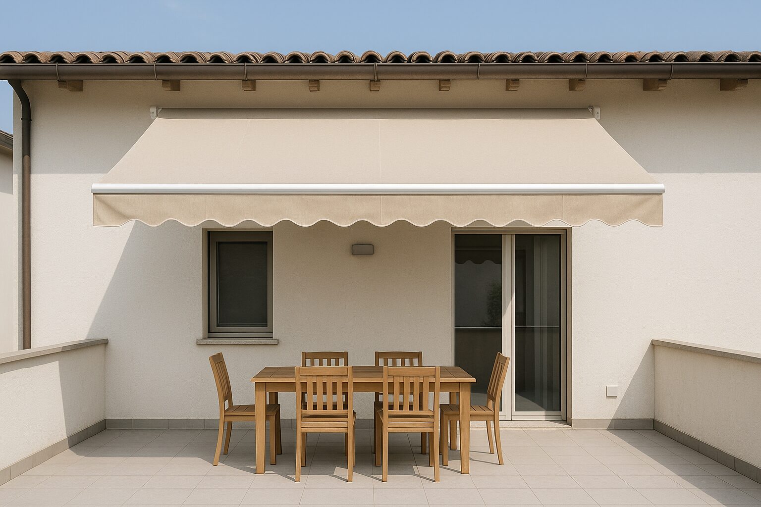 Terrazzo con tende da sole e zanzariere a Vercelli